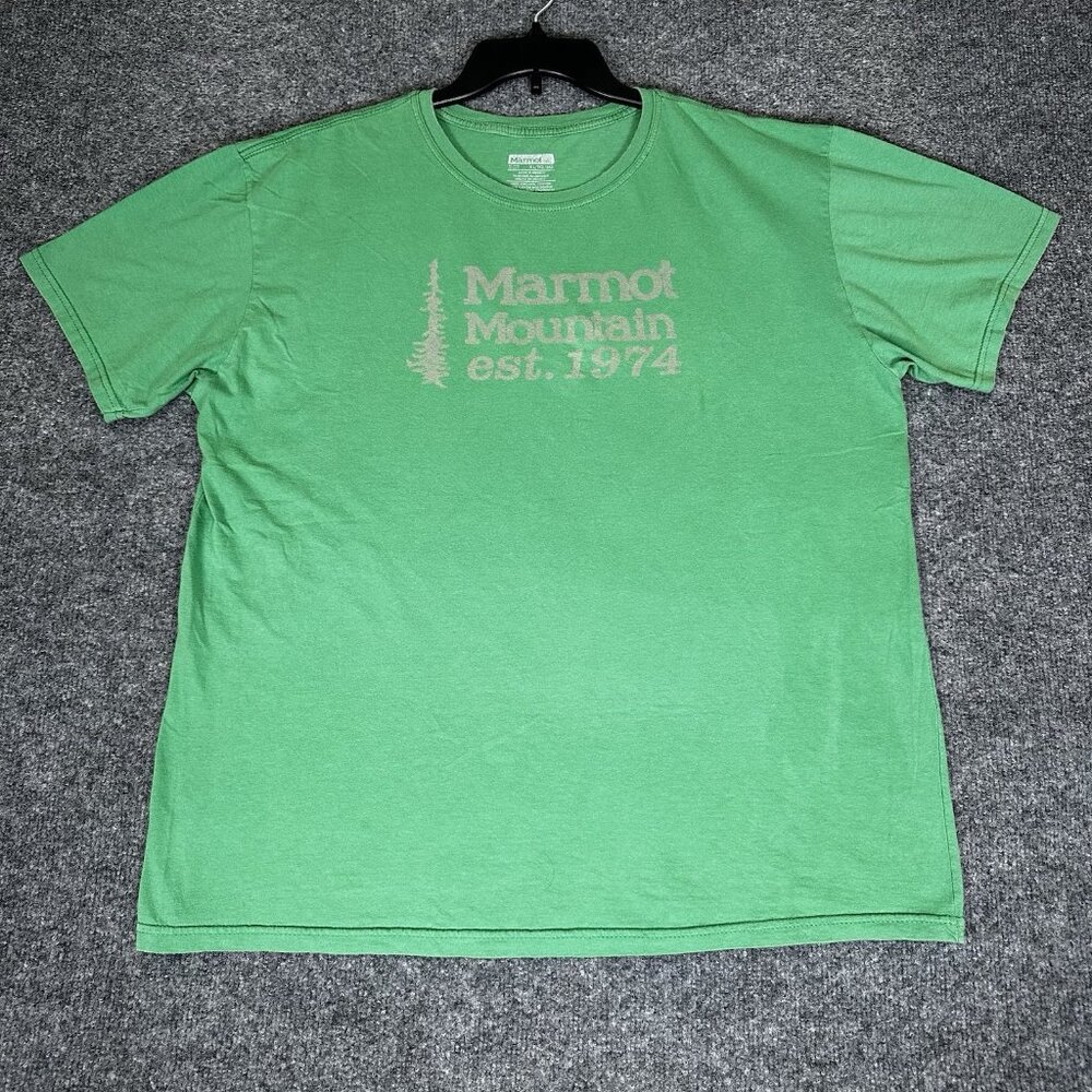 Marmot T-Shirt Mens XL Green‎ Short Sleeve Outdoors Gorpcore Casual Adult